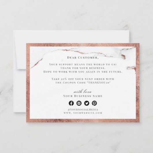 Dankzij de gouden luxe luxe roos van vandaag bedankkaart (Achterkant)