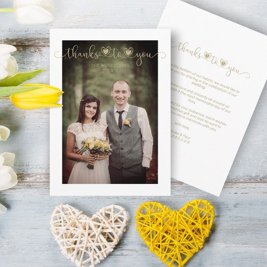 Dankzij Jou Trouwdag Goud Aangepast Whimsical Scri