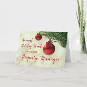 Dankzij Property Manager Kerstboomornament Kaart