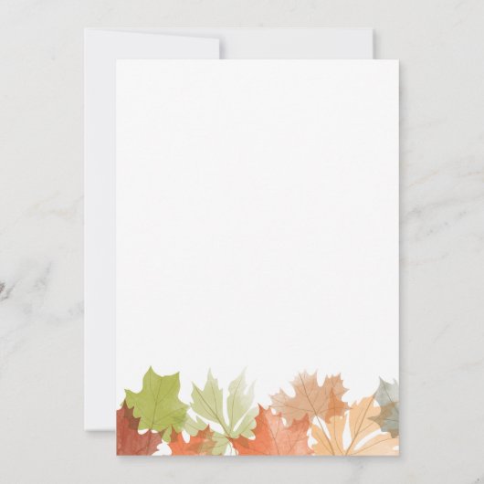 Dankzittingsdiner Herfstbladeren Rustiek Diner Kaart (Achterkant)