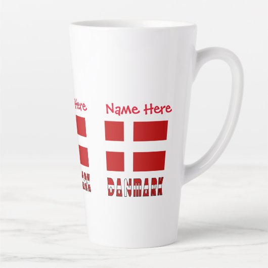 Danmark Dannebrog op maat gemaakt Latte Mok (Rechts)