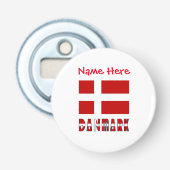 Danmark Dannebrog Personalization  Button Flesopener (Voorkant)