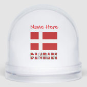 Danmark Dannebrog Red gepersonaliseerd Sneeuwbol (Voorkant)