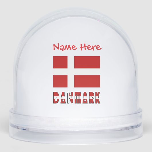 Danmark Dannebrog Red gepersonaliseerd Sneeuwbol (Voorkant)