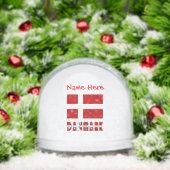 Danmark Dannebrog Red gepersonaliseerd Sneeuwbol (Kerstmis)