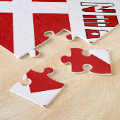 Danmark en Dannebrog Tegel Persoonlijk Legpuzzel (Zijkant)
