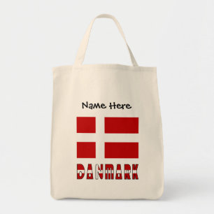 Danmark en gepersonaliseerde Deense vlag  Tote Bag