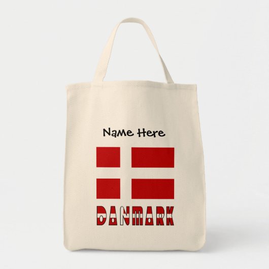Danmark en gepersonaliseerde Deense vlag Tote Bag (Voorkant)