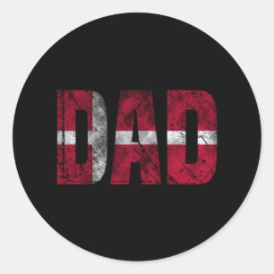 Danmark Flag Dad Shirt 2022 Fathers Day Danish Ronde Sticker
