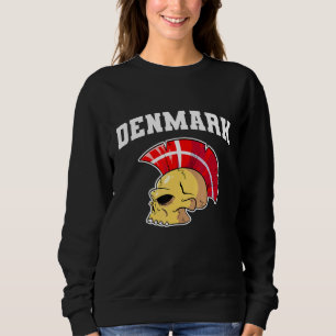 Danmark Flag Mohawk Skull Nationaal Denemarken Tea Trui