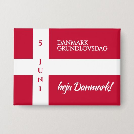 Danmark Grundlovsdag Deense nationale dag vlag Button (Voorkant)