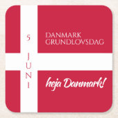 Danmark Grundlovsdag Deense nationale dag vlag Kartonnen Onderzetters (Voorkant)