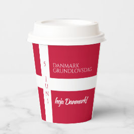 Danmark Grundlovsdag Deense nationale dag vlag Papieren Bekers