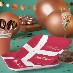 Danmark Grundlovsdag Deense nationale dag vlag Papieren Bordje