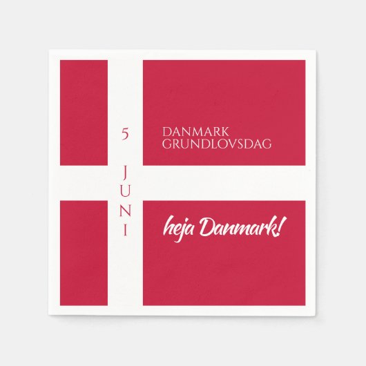 Danmark Grundlovsdag Deense nationale dag vlag Servet (Voorkant)