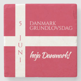 Danmark Grundlovsdag Deense nationale dag vlag Stenen Onderzetter