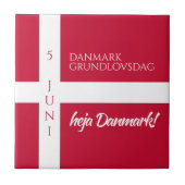 Danmark Grundlovsdag Deense nationale dag vlag Tegeltje (Voorkant)