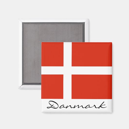 Danmark met Dannebrog Magneet (Voorkant / Achterkant)