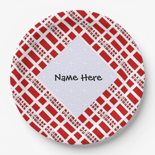 Danmark og Dannebrog Tiled with Jouw naam Papieren Bordje (Voorkant)