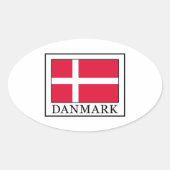 Danmark Ovale Sticker (Voorkant)