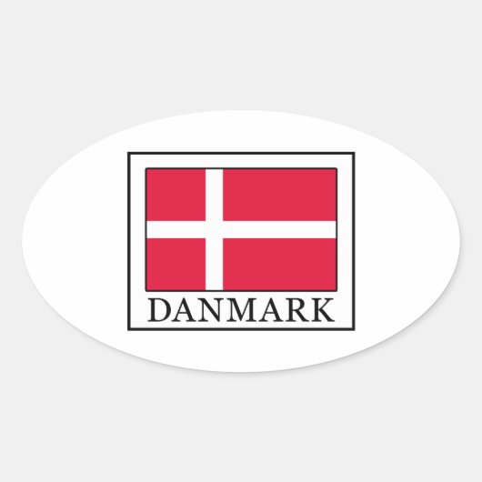 Danmark Ovale Sticker (Voorkant)