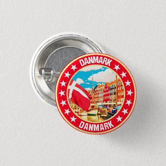 Danmark Ronde Button 3,2 Cm (Voorkant /achterkant)
