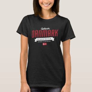 Danmark Scandinavia Deense vlag Dansk Retr T-shirt