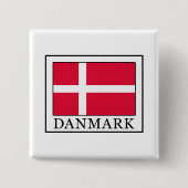 Danmark Vierkante Button 5,1 Cm (Voorkant)