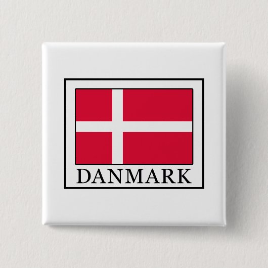Danmark Vierkante Button 5,1 Cm (Voorkant)