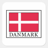 Danmark Vierkante Sticker (Voorkant)