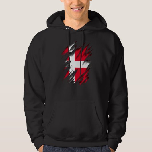 Danmark Viking Deense vlag Denemarken Hoodie (Voorkant)