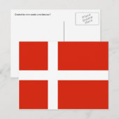 Dannebrog; de officiële vlag van Denemarken Briefkaart (Voorkant / Achterkant)