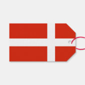 Dannebrog; de officiële vlag van Denemarken Cadeaulabel (Voorkant (Horizontaal))