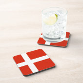 Dannebrog; de officiële vlag van Denemarken Drankjes Onderzetter (Rechterzijde)