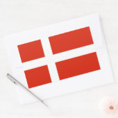 Dannebrog; de officiële vlag van Denemarken Rechthoekige Sticker (Envelop)