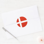 Dannebrog; de officiële vlag van Denemarken Ronde Sticker (Envelop)