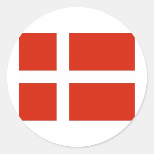 Dannebrog De officiële vlag van Denemarken Ronde Sticker (Voorkant)