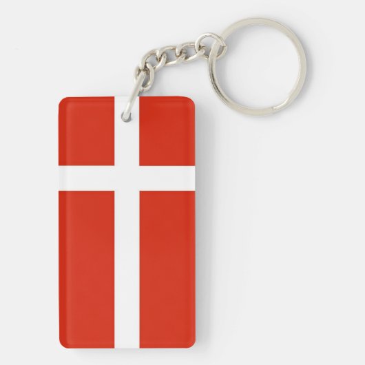 Dannebrog; de officiële vlag van Denemarken Sleutelhanger (achterkant)
