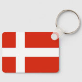 Dannebrog; de officiële vlag van Denemarken Sleutelhanger (Voorkant)