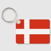 Dannebrog; de officiële vlag van Denemarken Sleutelhanger (Achterkant)