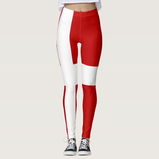 Dannebrog Deense Vlag Leggings (Voorkant)