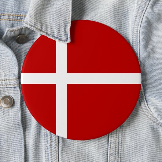 Dannebrog Deense Vlag Ronde Button 6,0 Cm (In situ)