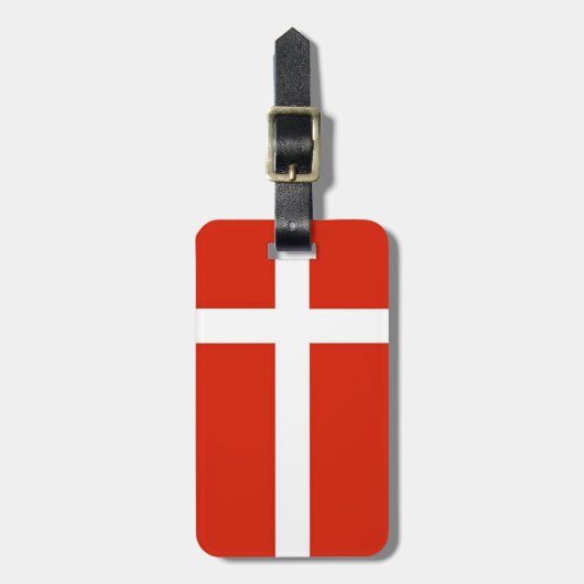 Dannebrog; The Official Flag of Denmark Bagagelabel (Voorkant verticaal)