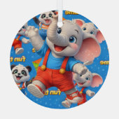 Danny and Dave elephant and panda Funtime Christma Glas Ornament (Achterkant)