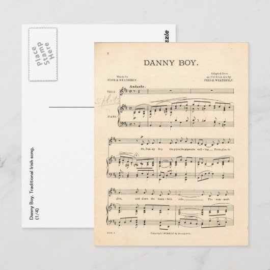 Danny Boy 1 Briefkaart (Voorkant / Achterkant)