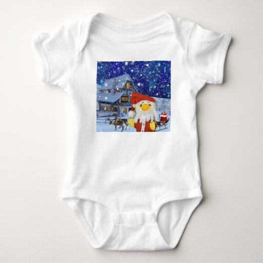Danny Duck als Kerstman bij de Noordpool Baby Body Romper (Voorkant)