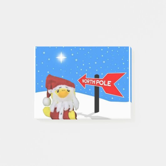 Danny Duck als Kerstman gaat naar de Noordpool. Post-it® Notes (Voorkant)
