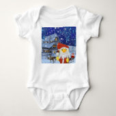 Danny Duck als kerstman op de Noordpool Baby Bodys Romper (Voorkant)
