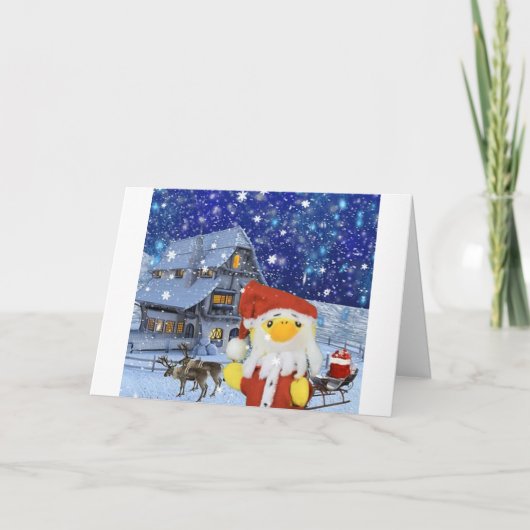 Danny Duck als Kerstman op de Noordpool Kaart (Voorkant)