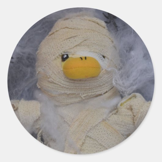Danny Duck de Mummy Ronde Sticker (Voorkant)